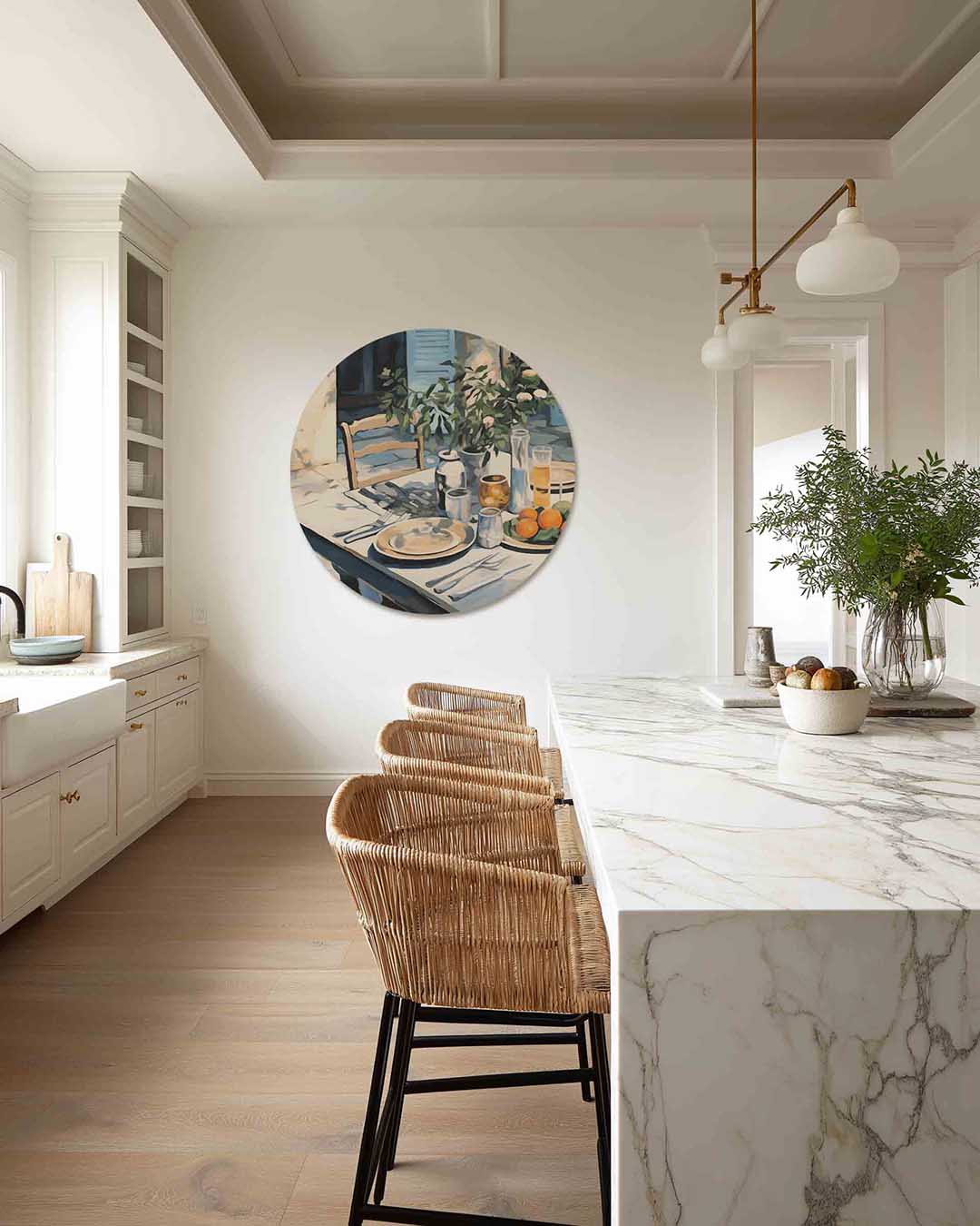 Ontbijttafel met citrusvruchten Muurcirkel