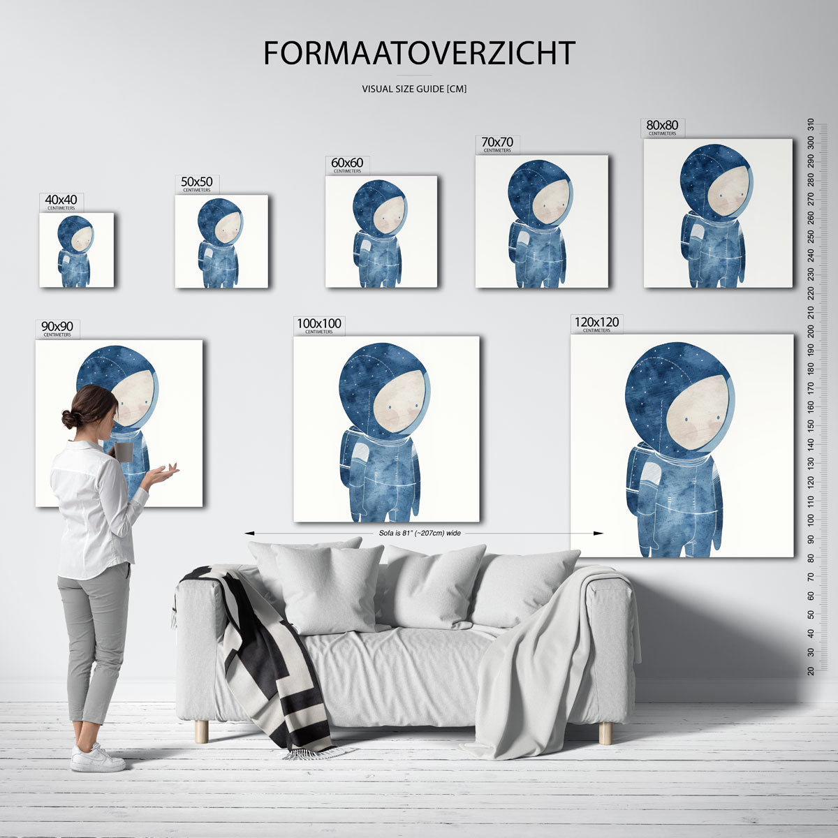 Astronaut in blauw Poster