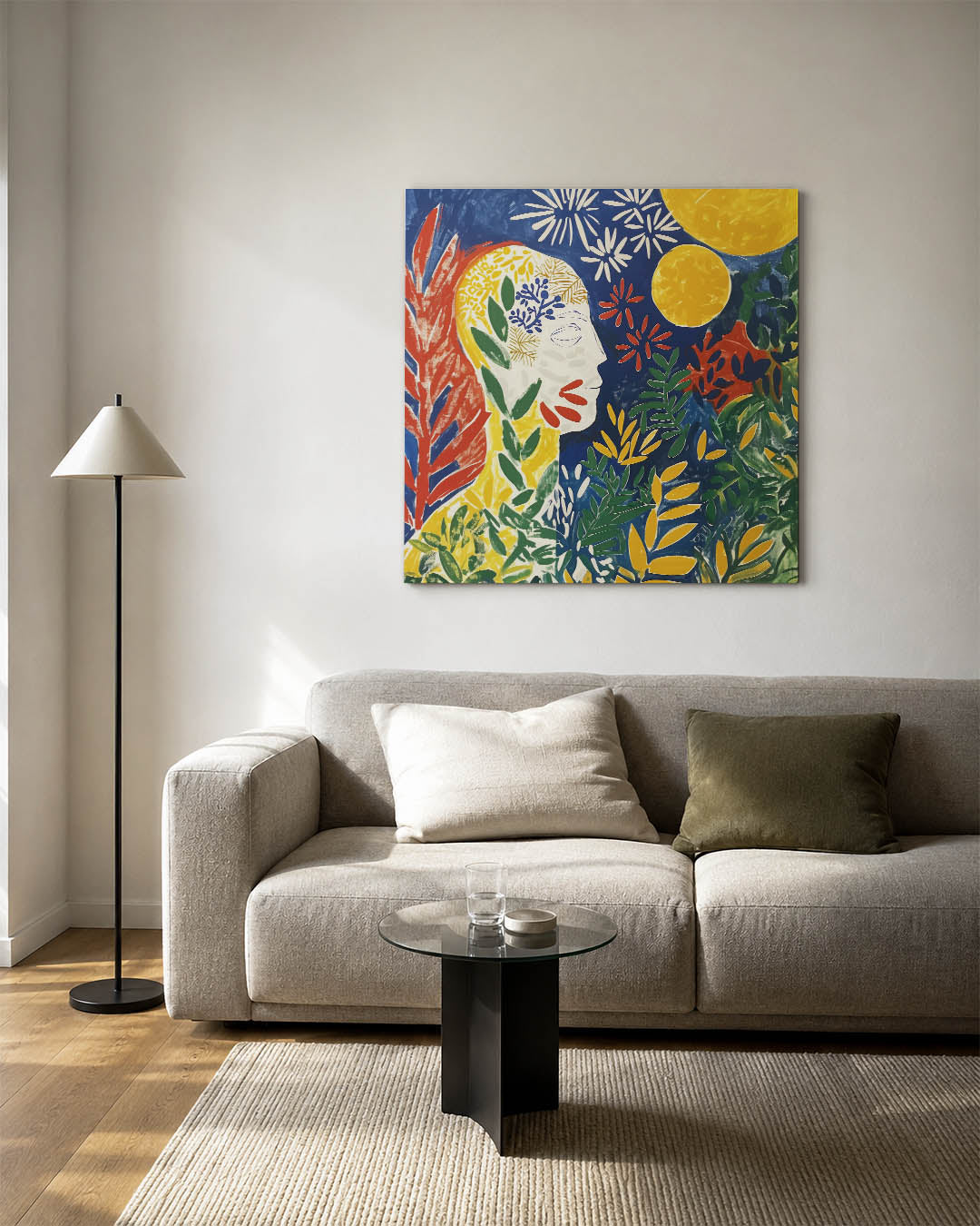 Kleurrijke botanische compositie Kunstwerk