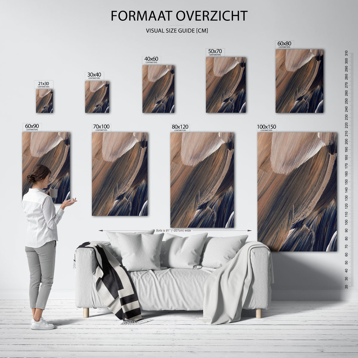 Abstracte penseelstreken Poster