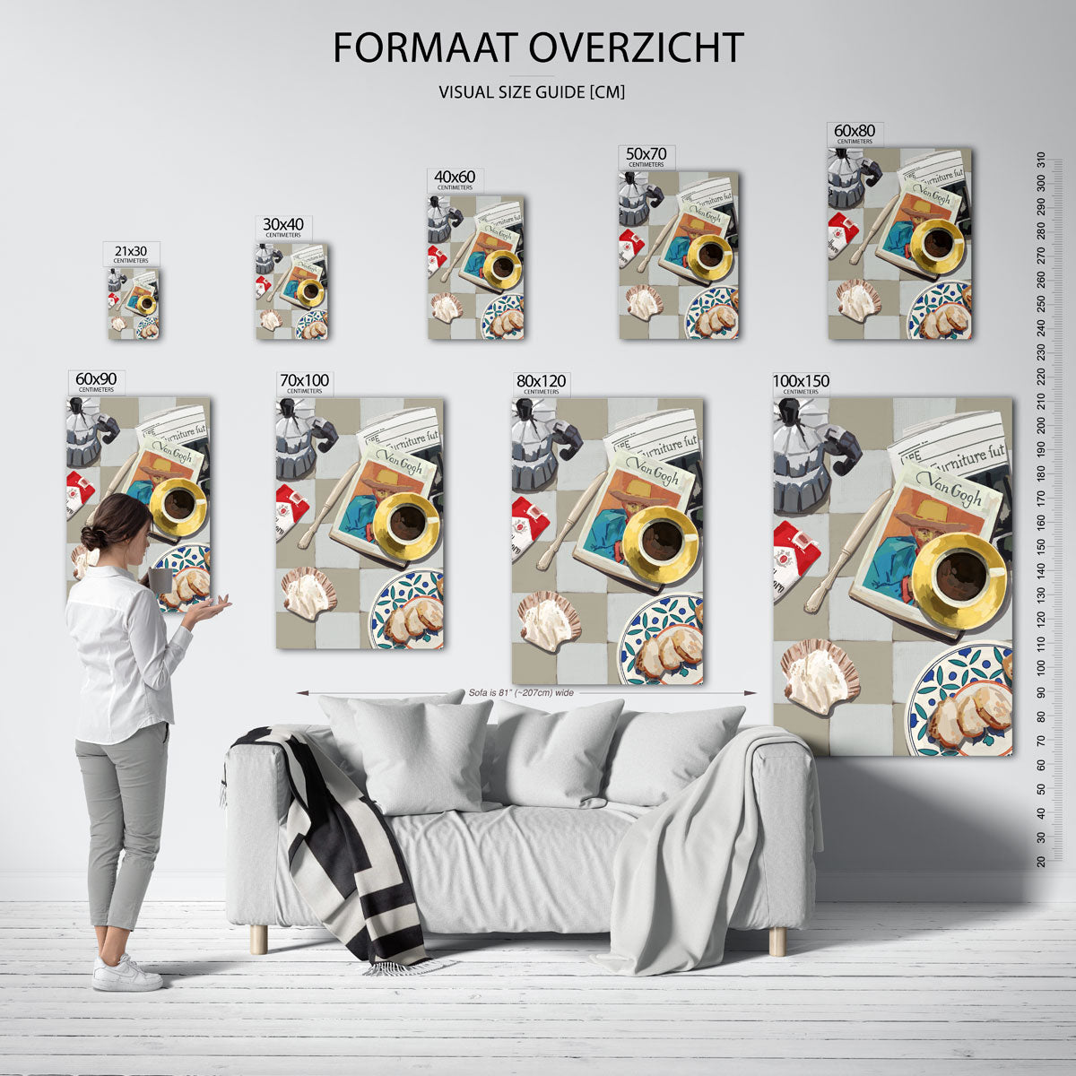 Ontbijttafel met krant Poster