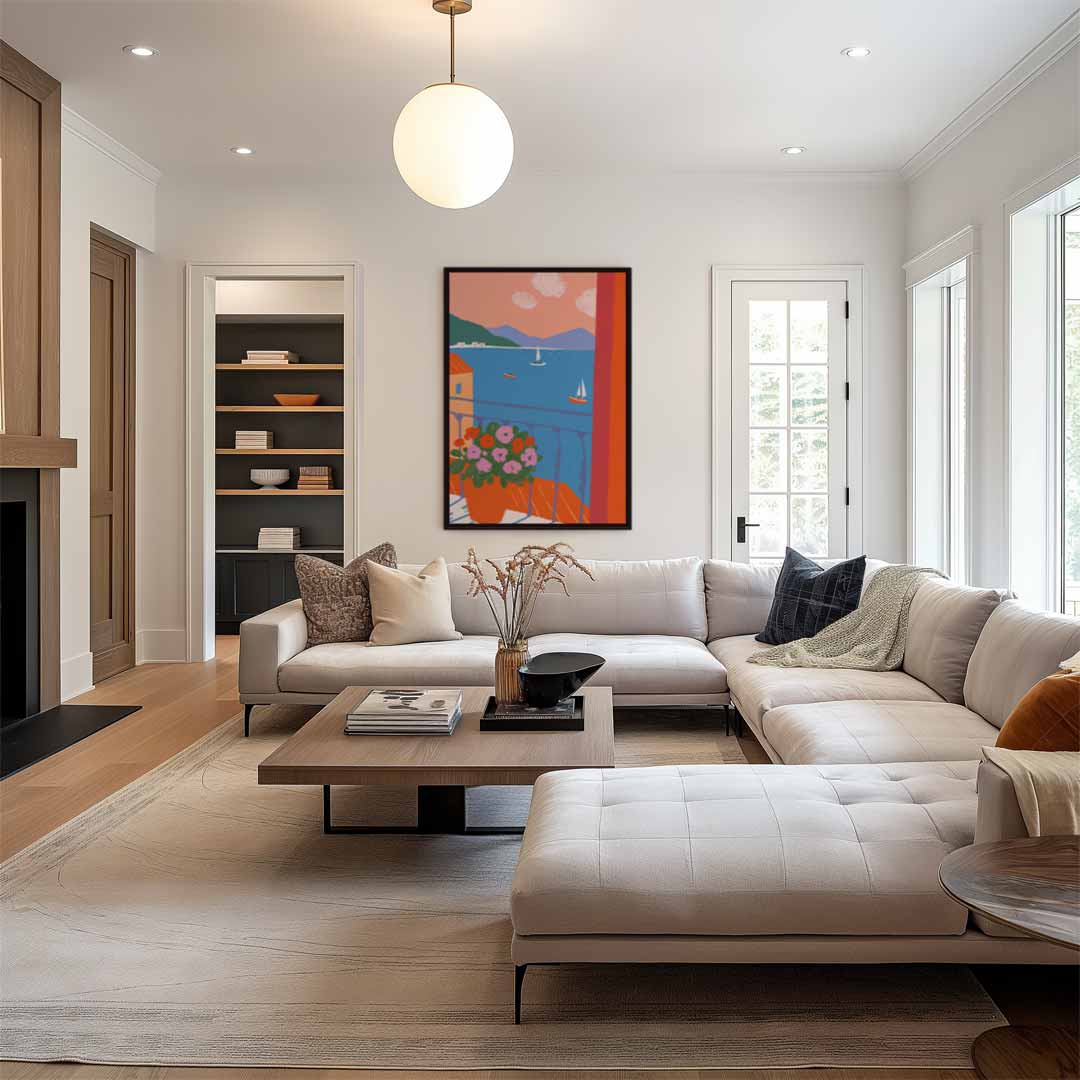 Uitzicht vanaf het Balkon Kunstwerk-canvas-dibond-plexiglas-wanddecoratie-WallArtistic