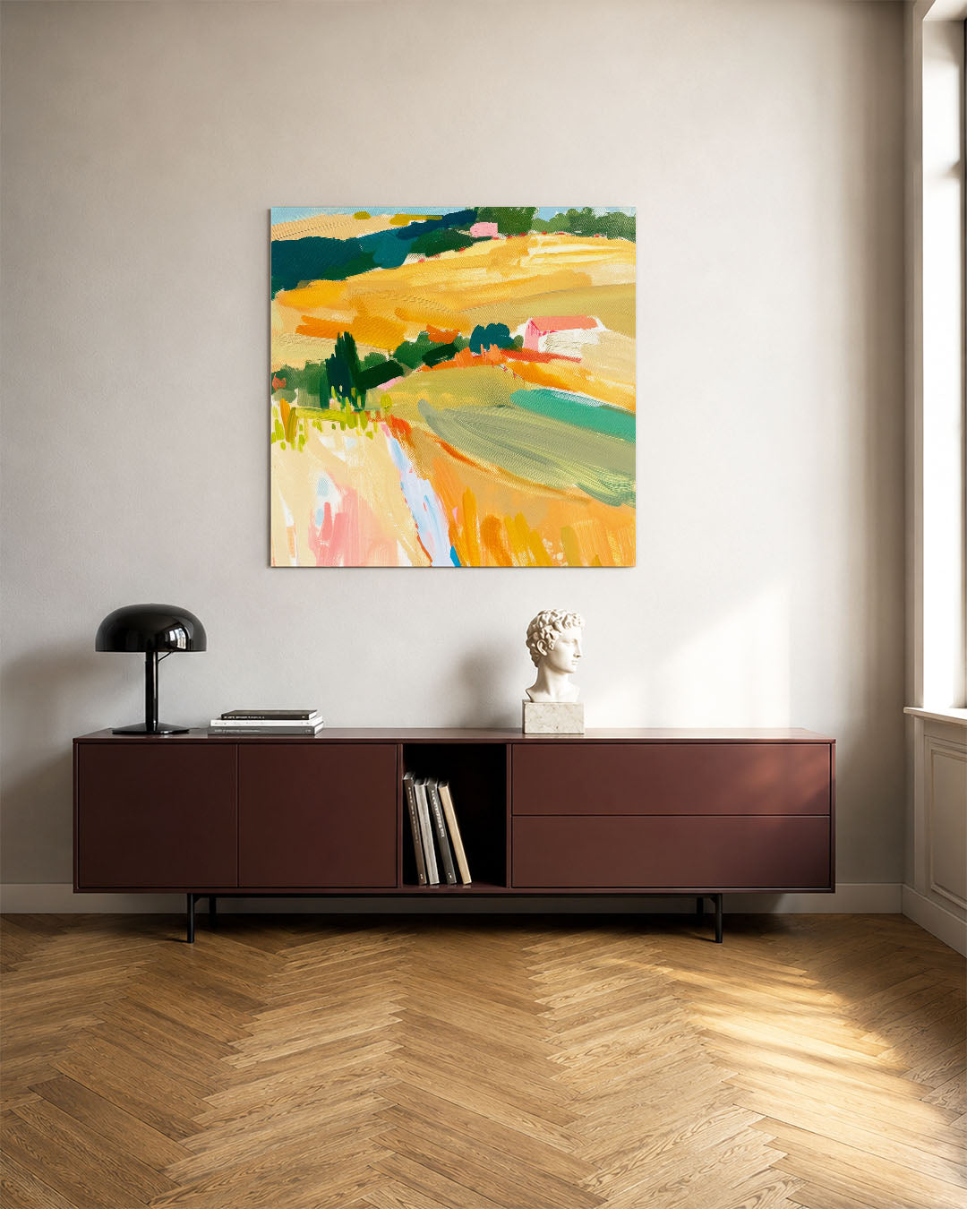 Kleurrijk landschap Kunstwerk