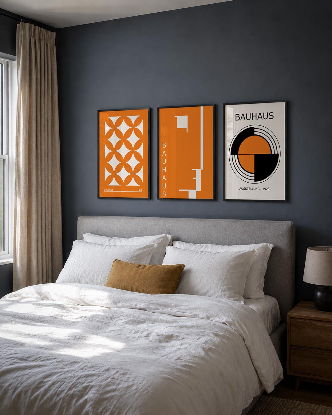 Oranje cirkelpatroon Posterset