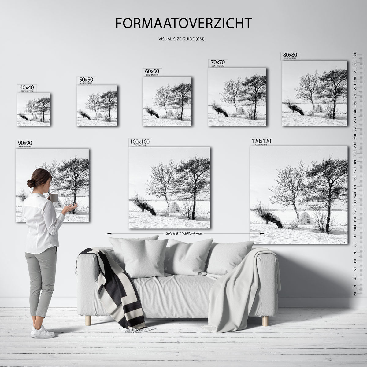 Winterse bomenlandschap Poster