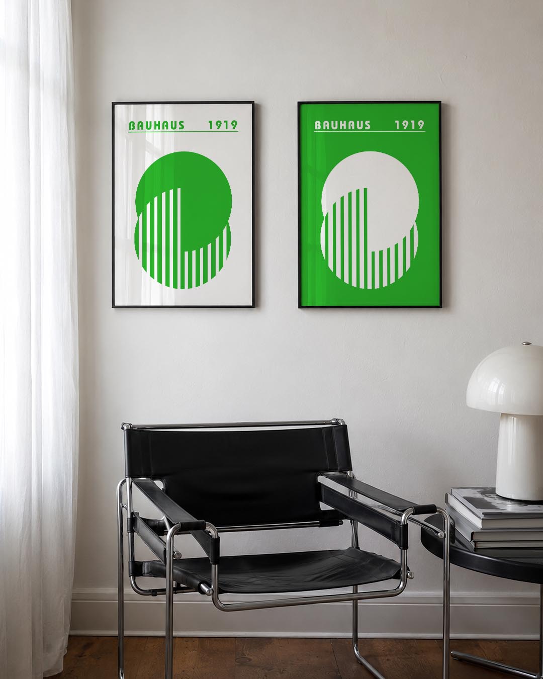 Groene cirkelstructuur Posterset