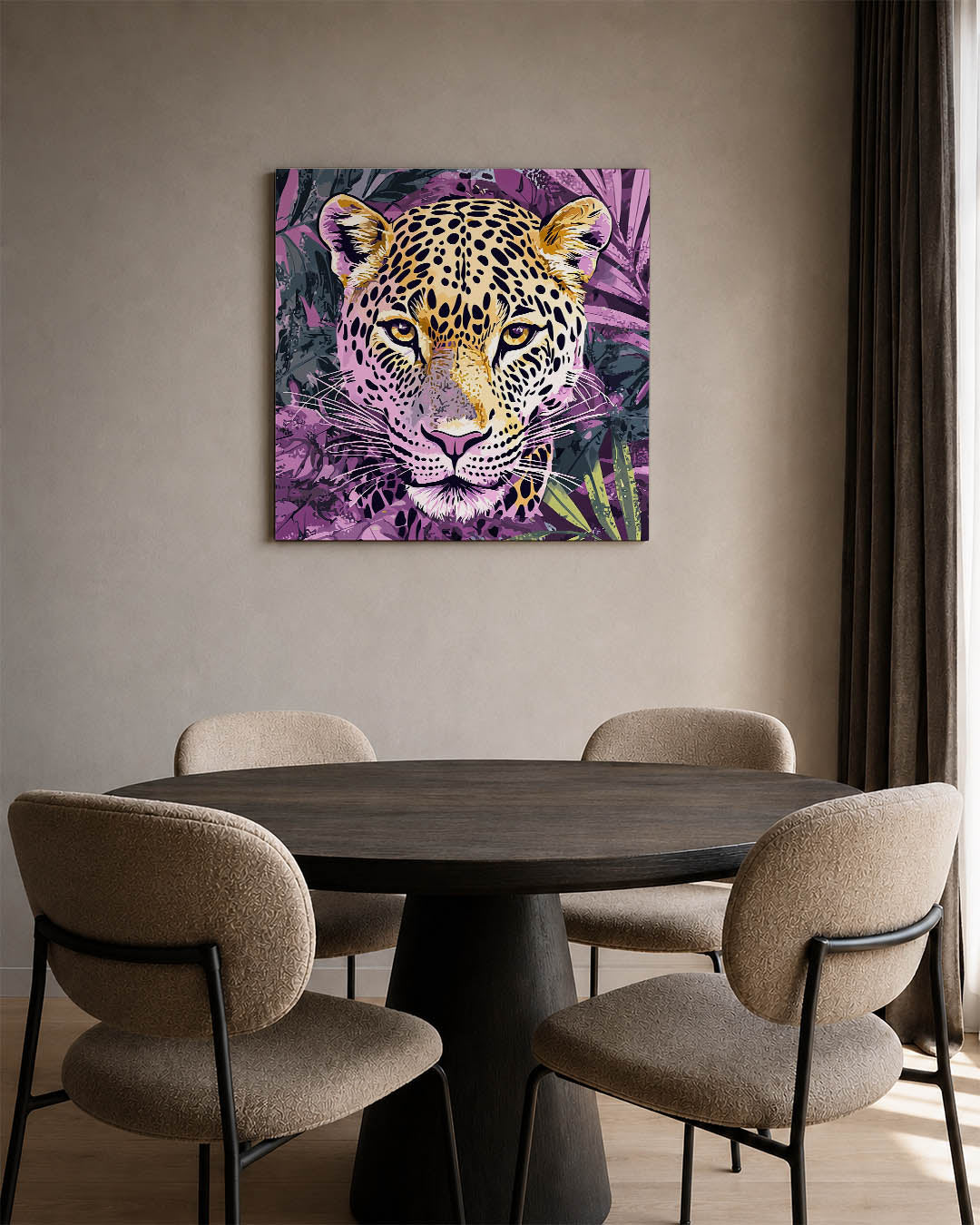 Levendige luipaard portret Kunstwerk