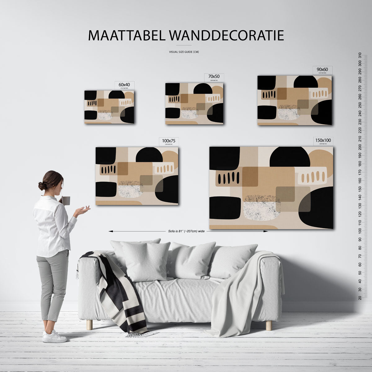 Geometrische vormen compositie Kunstwerk