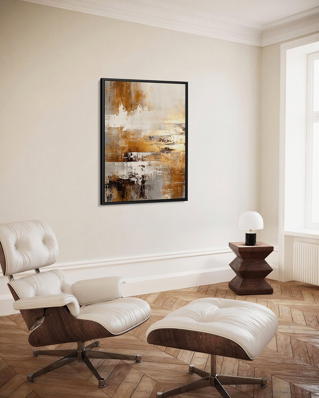 Gelaagde kleurencompositie Kunstwerk