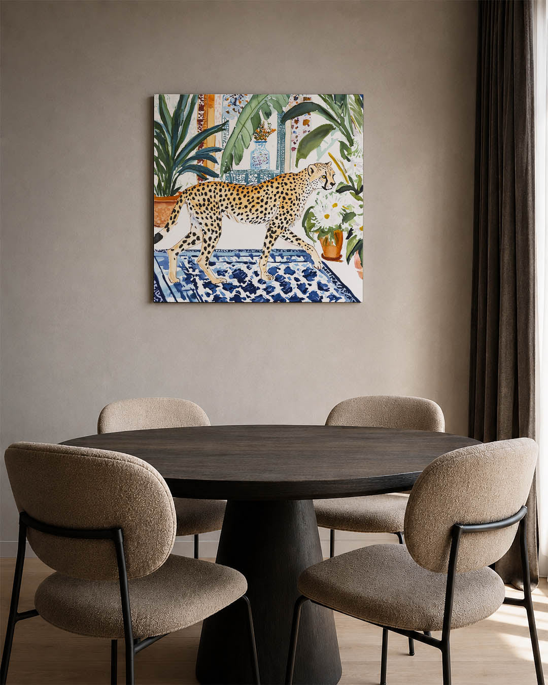 Luipaard in interieur Kunstwerk
