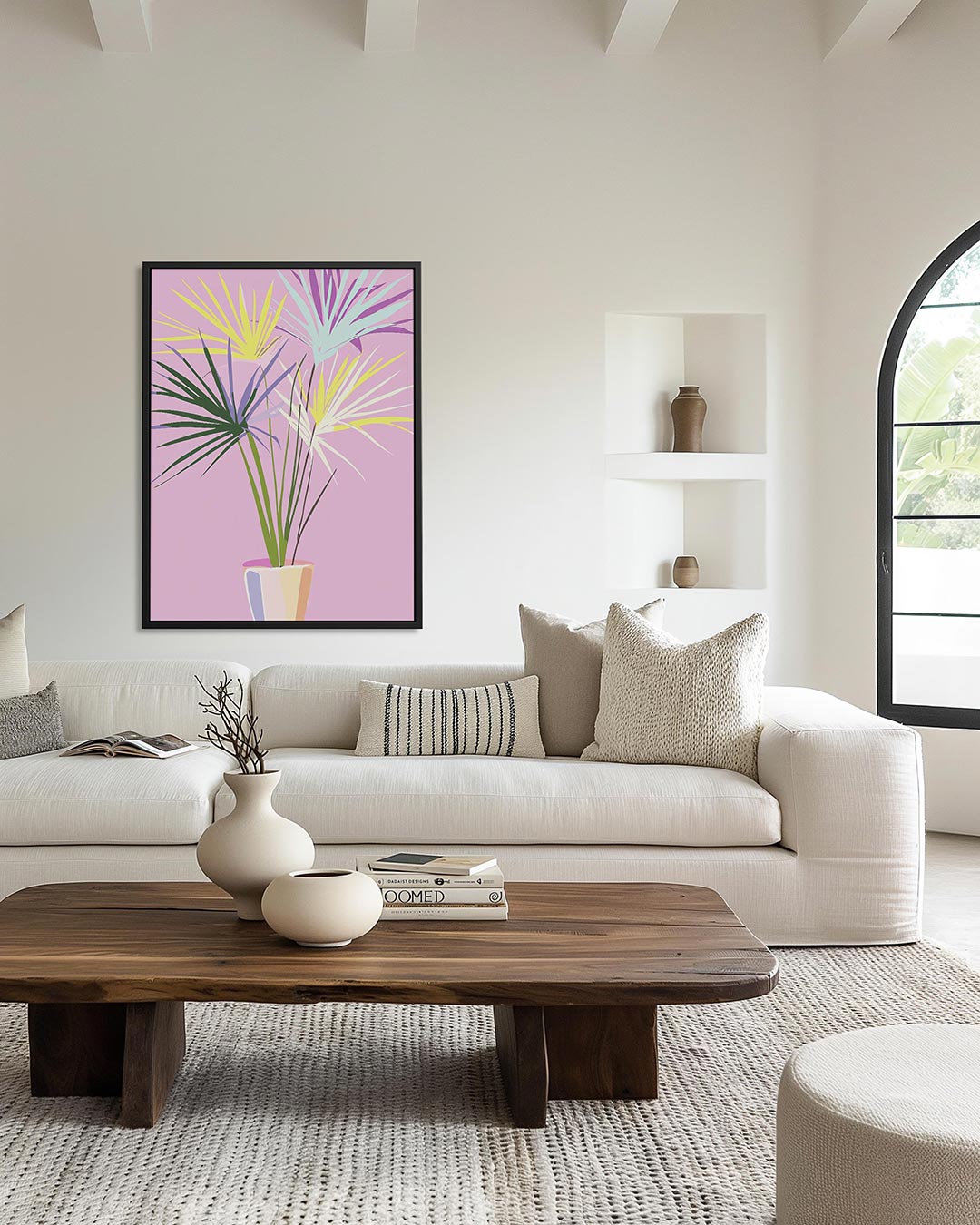 Kleurrijke palmbladeren Kunstwerk