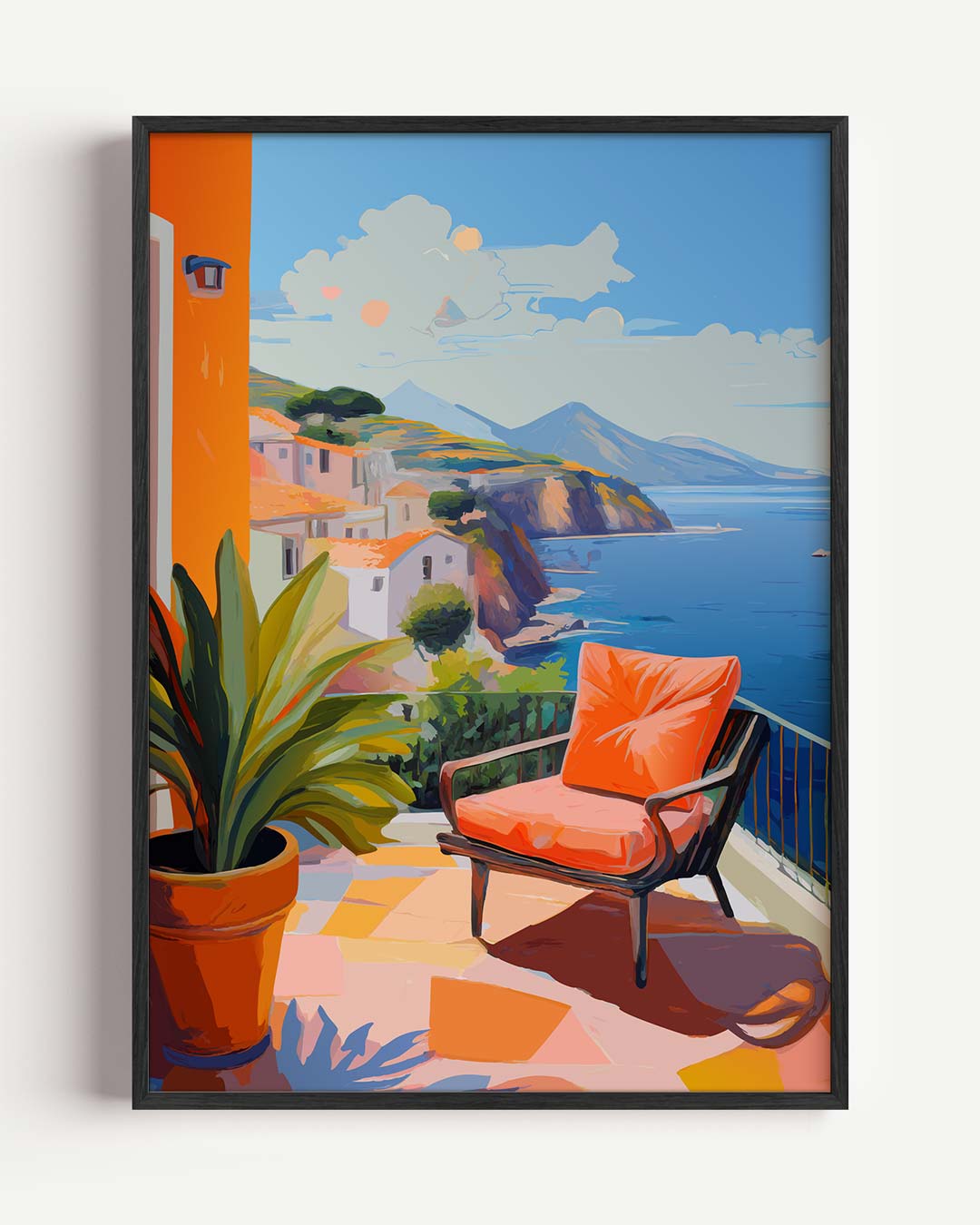 Zomerse Balkon Uitzicht Poster-WallArtistic