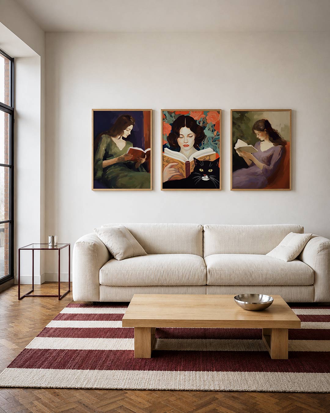 Lezende vrouw Posterset
