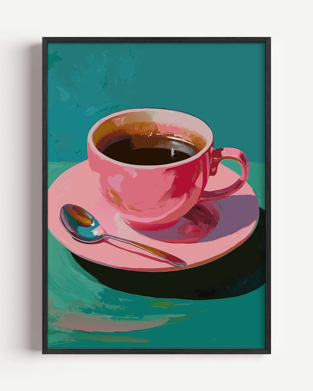 Roze Koffiekunst Poster-WallArtistic