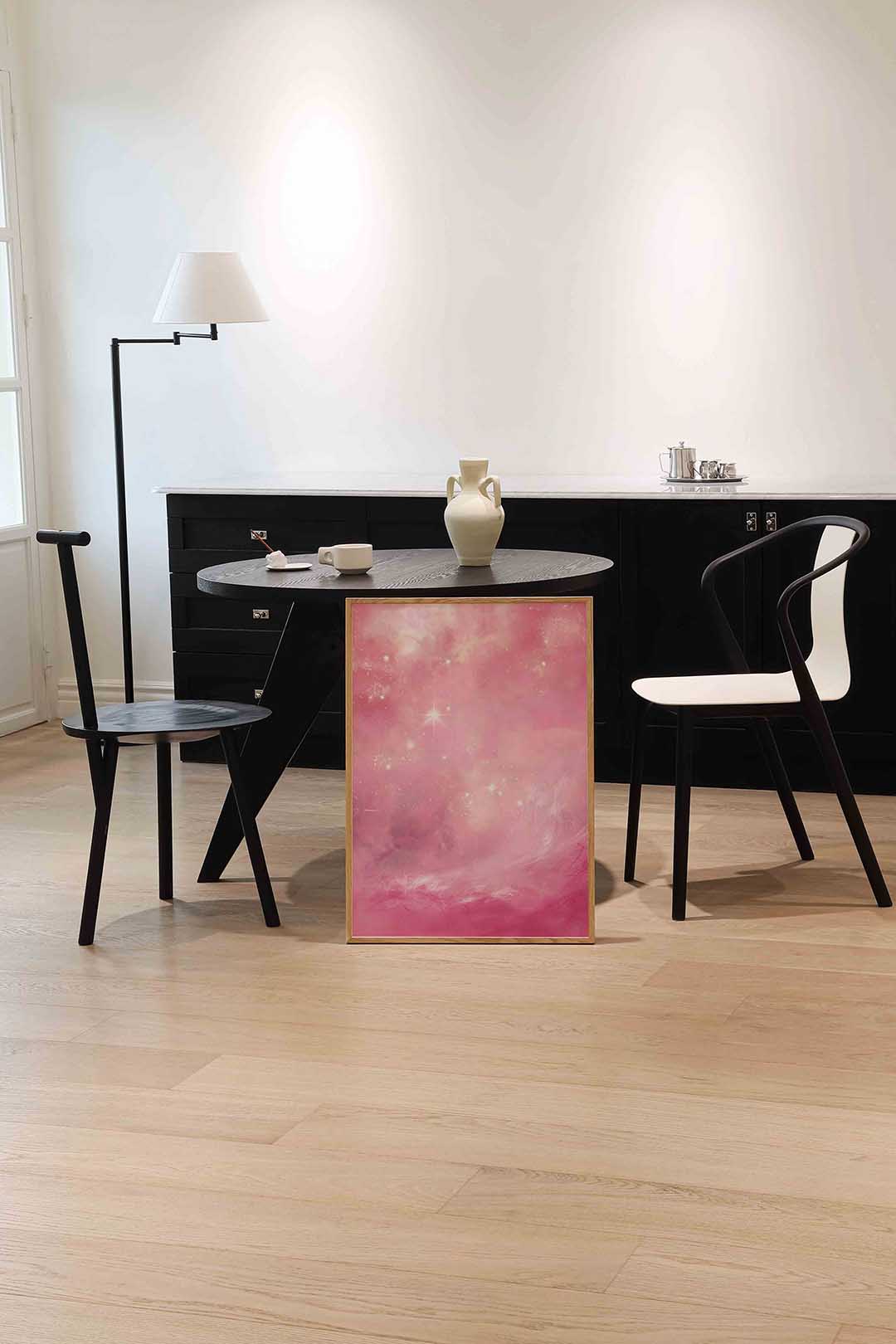 Sterrenhemel in roze Poster