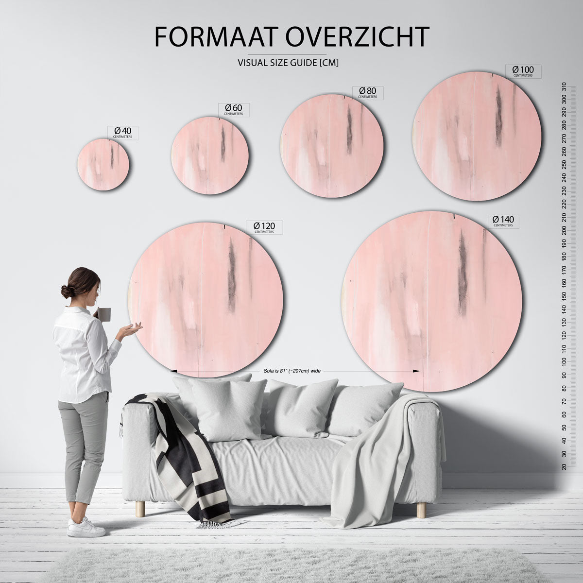 Roze en grijze Muurcirkel