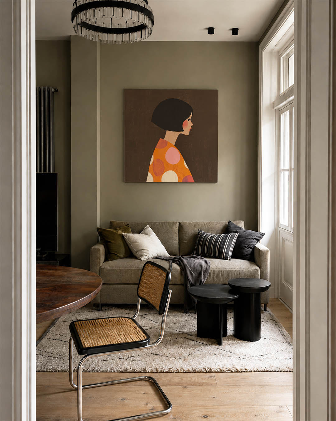 Stijlvolle vrouwenzijde Kunstwerk