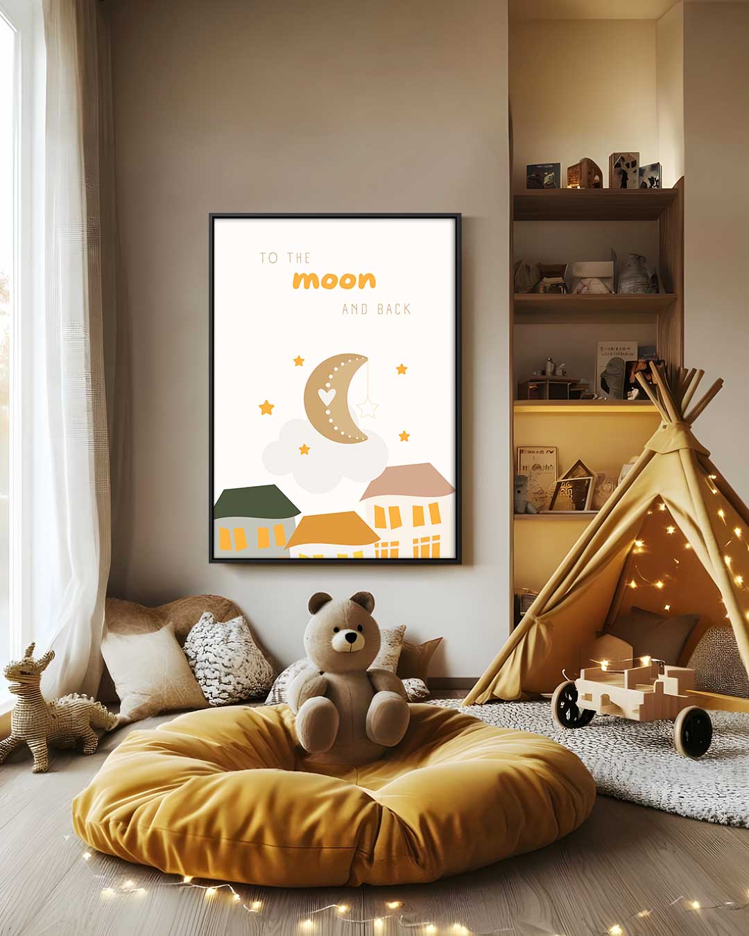 Droom naar de Maan Kunstwerk-canvas-dibond-plexiglas-wanddecoratie-WallArtistic