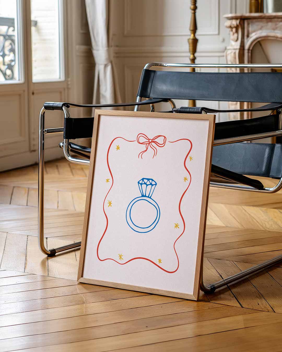 Sierlijke Ring Illustratie Poster-WallArtistic