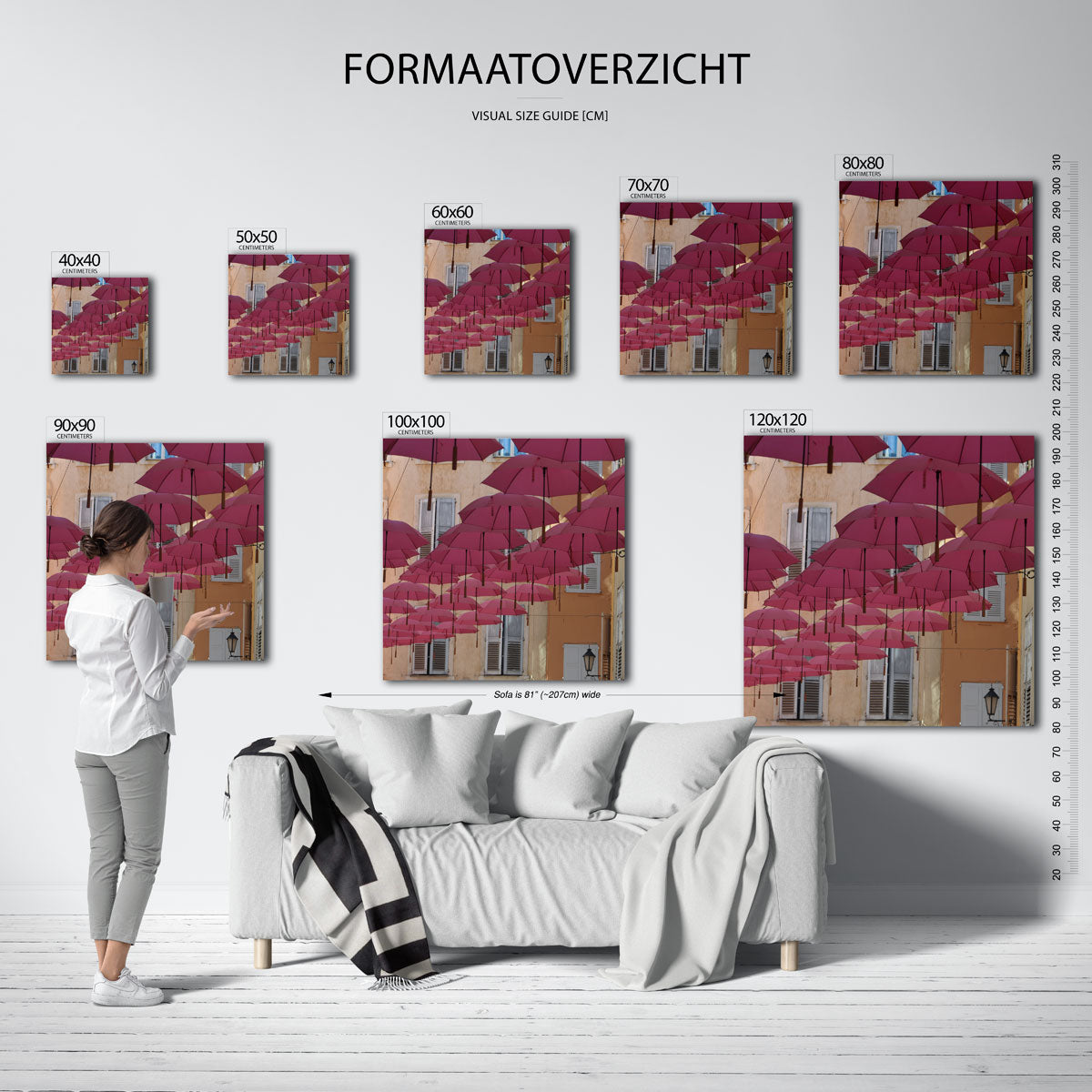 Vrolijke paraplu's Kunstwerk