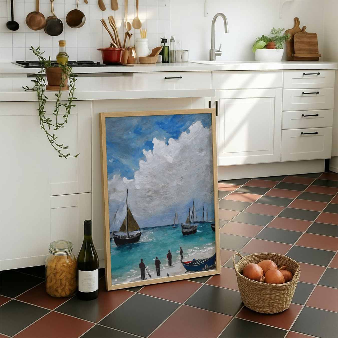 Strandavontuur Schilderij Poster-WallArtistic