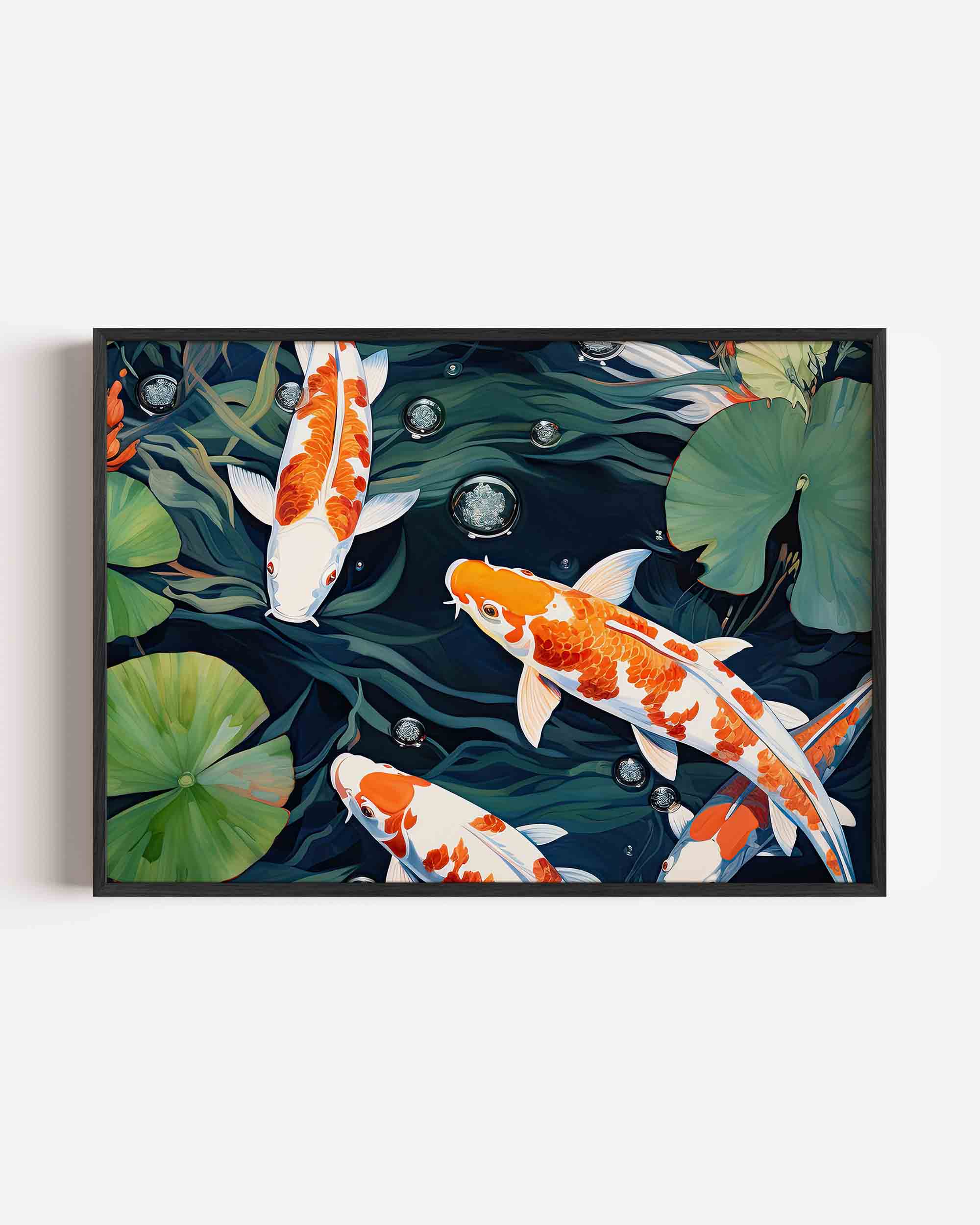 Koi vissen en waterplanten Poster