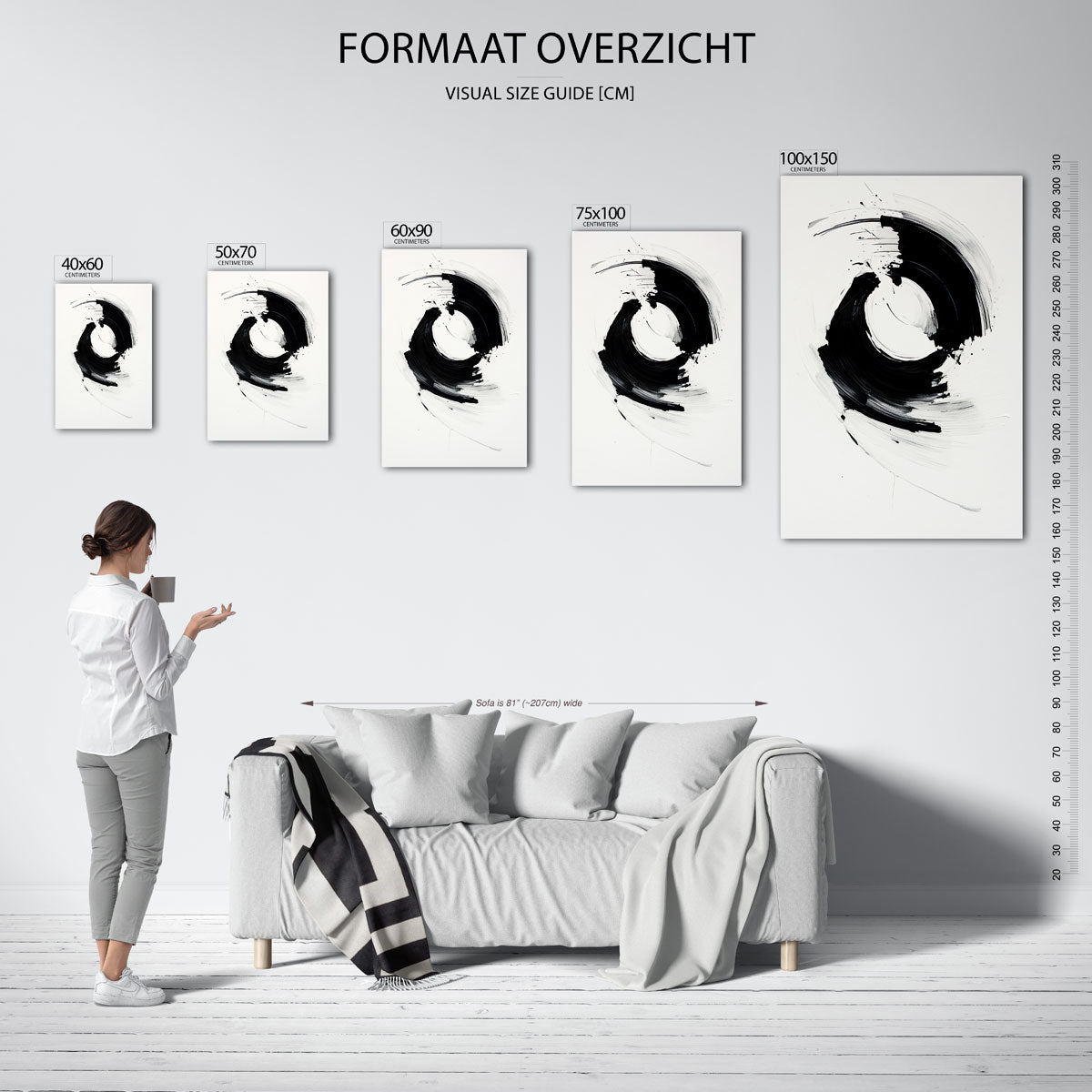 Dynamische borstelvegen Kunstwerk