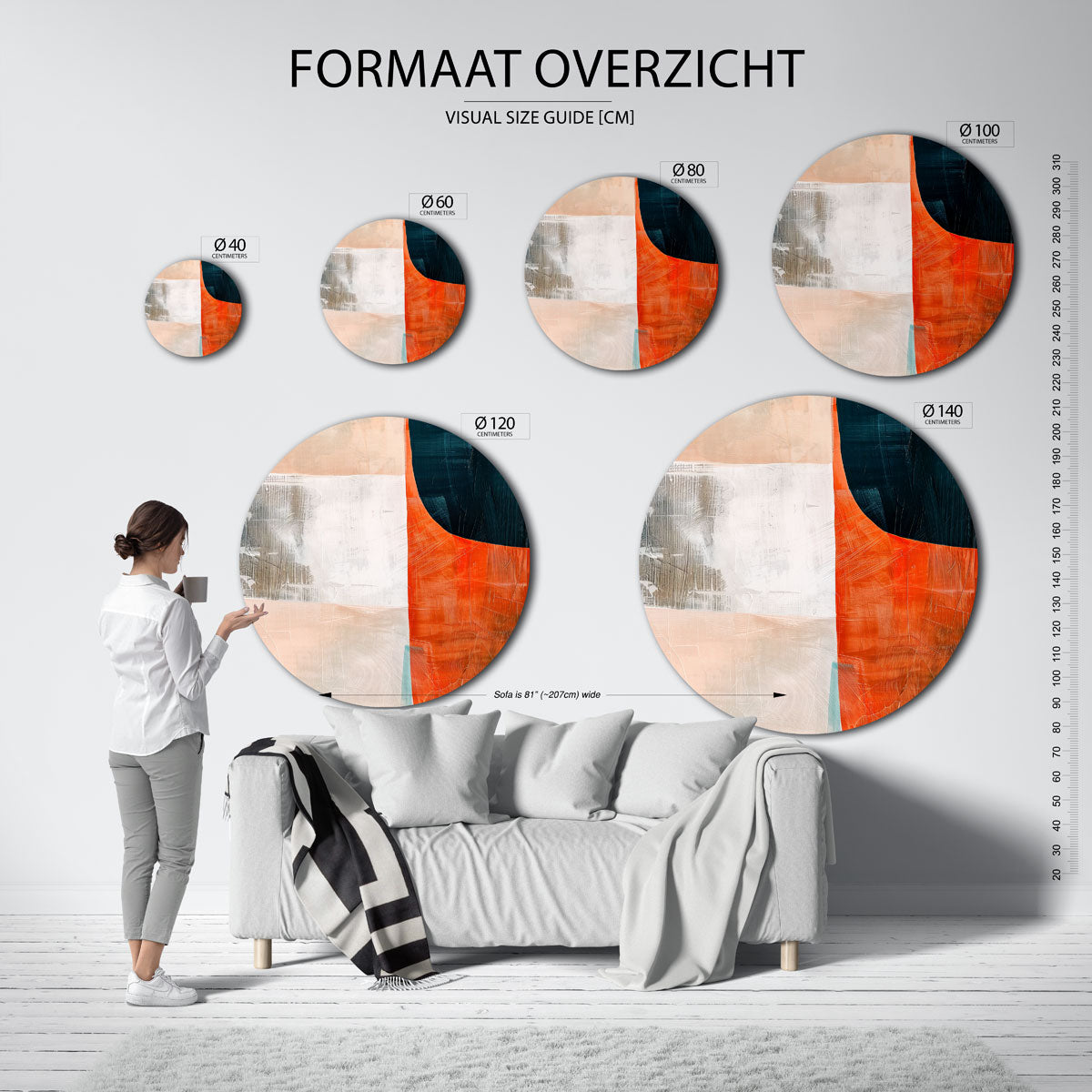 Abstracte vormen Muurcirkel