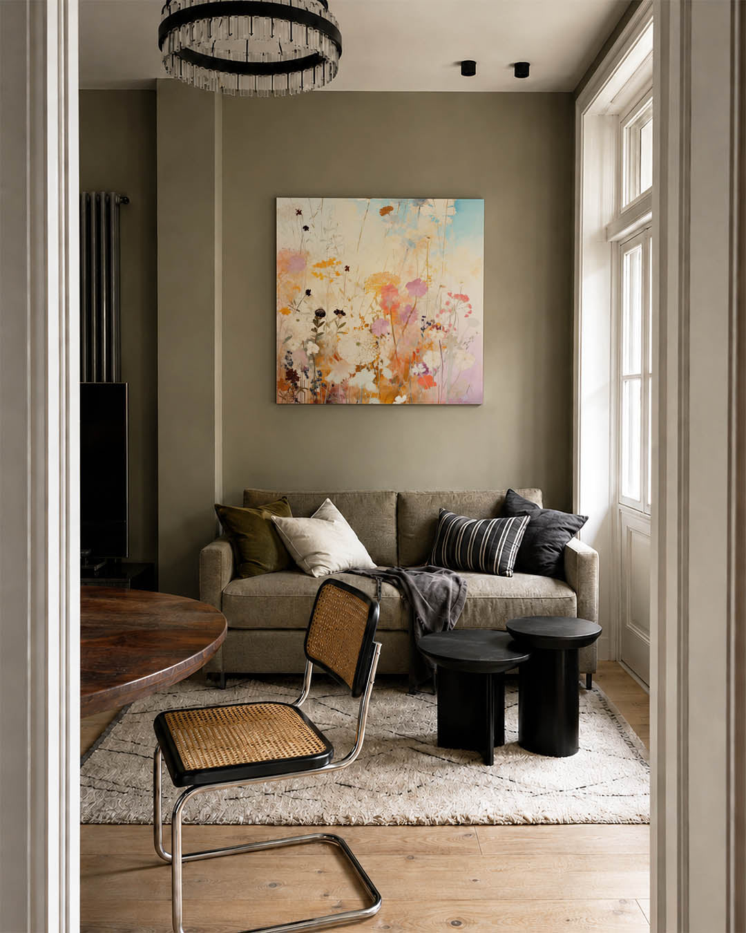 Bloemen in zachte tinten Kunstwerk