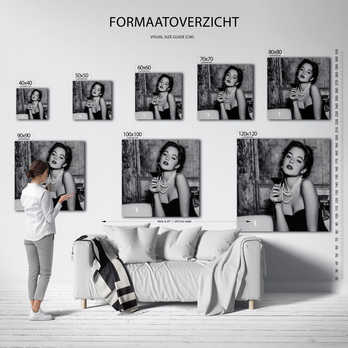 Vrouw met wijnglas Poster