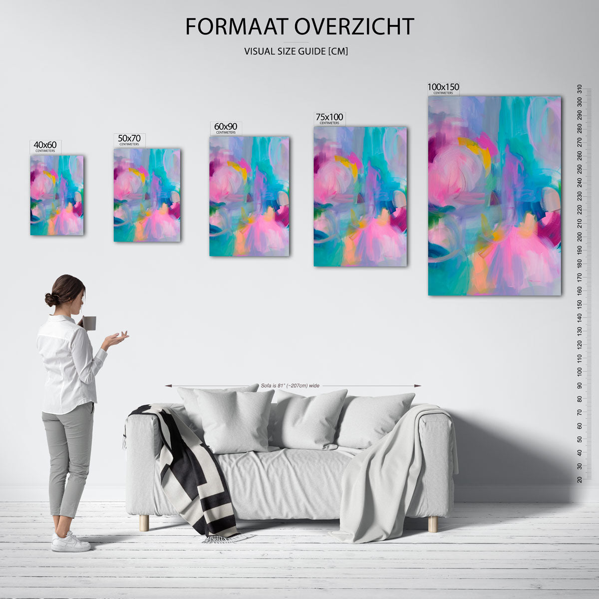 Kleurrijke vormen Kunstwerk