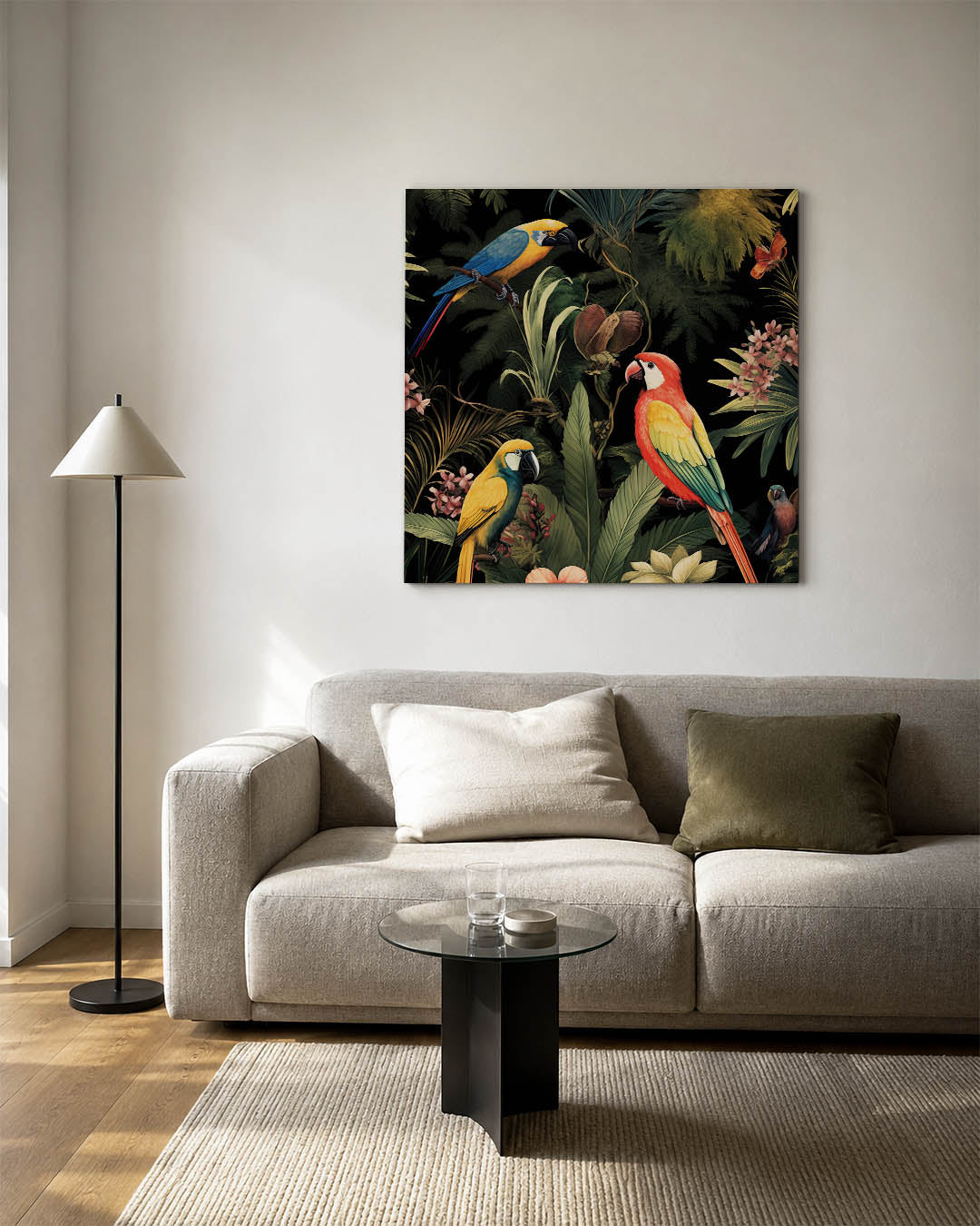 Exotische vogels en planten Kunstwerk