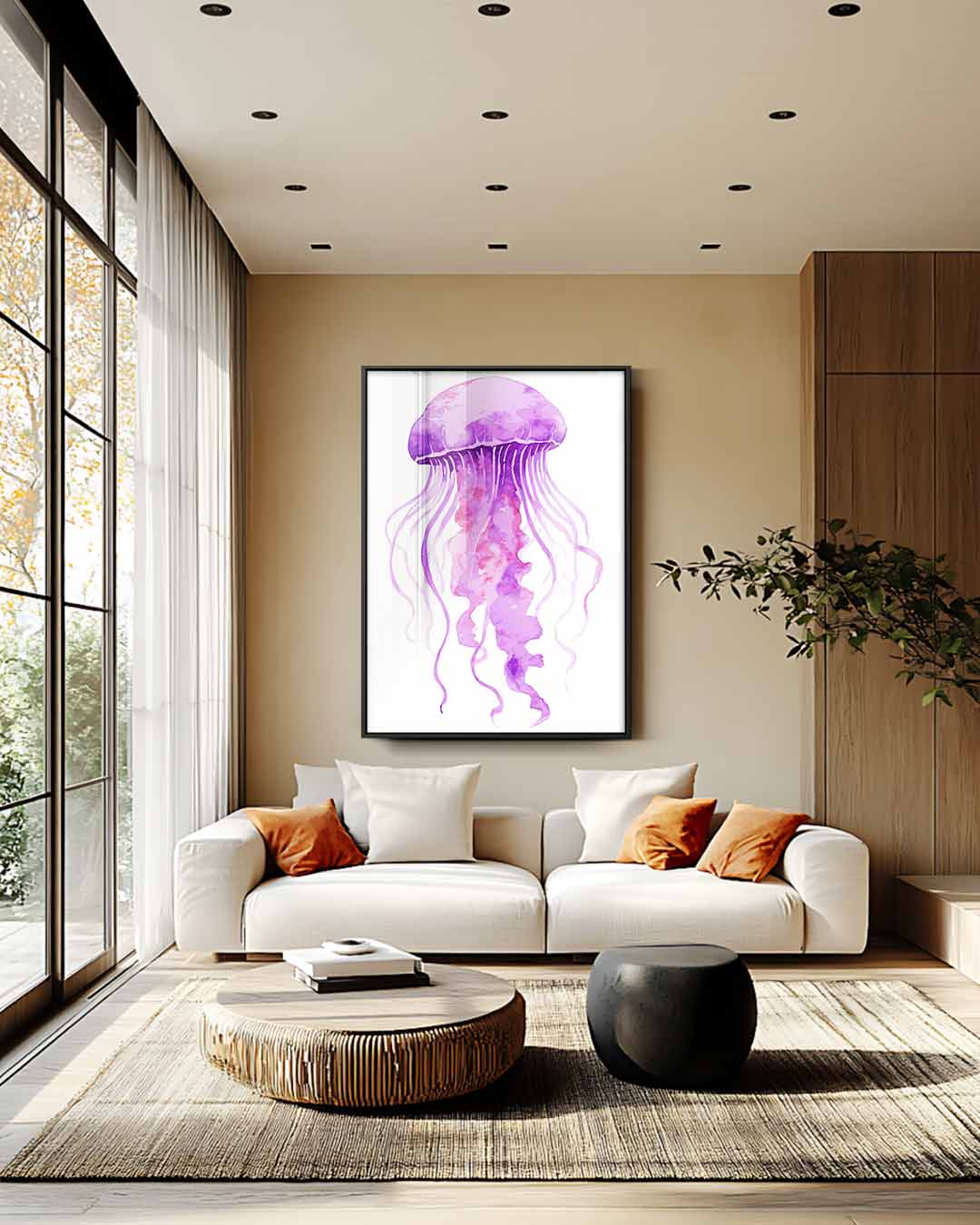 Dromerige Kwallenfantasie Kunstwerk-canvas-dibond-plexiglas-wanddecoratie-WallArtistic
