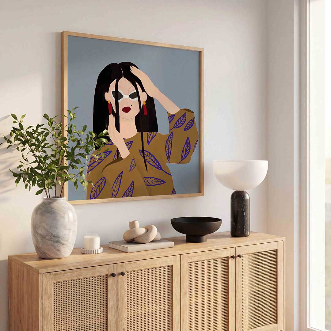 Vrouw met zonnebril Poster