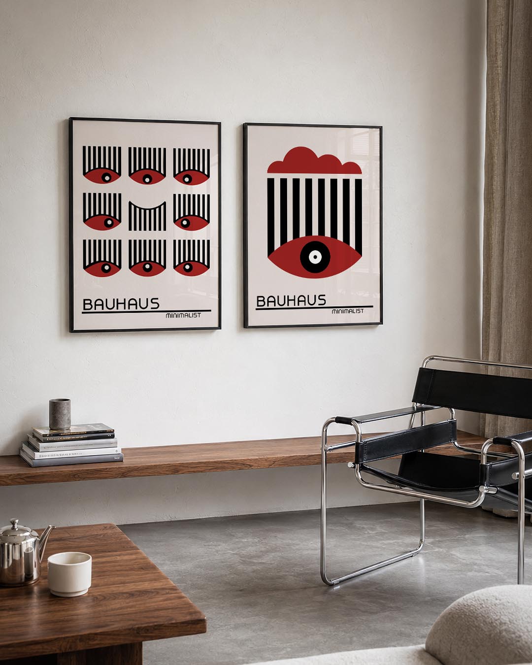 Oogpatroon en lijnen Posterset