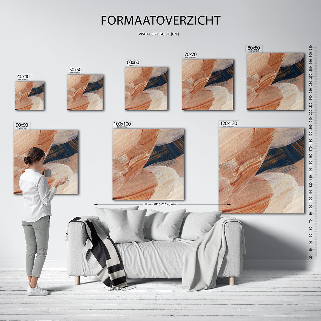 Organische borstelvegen Kunstwerk