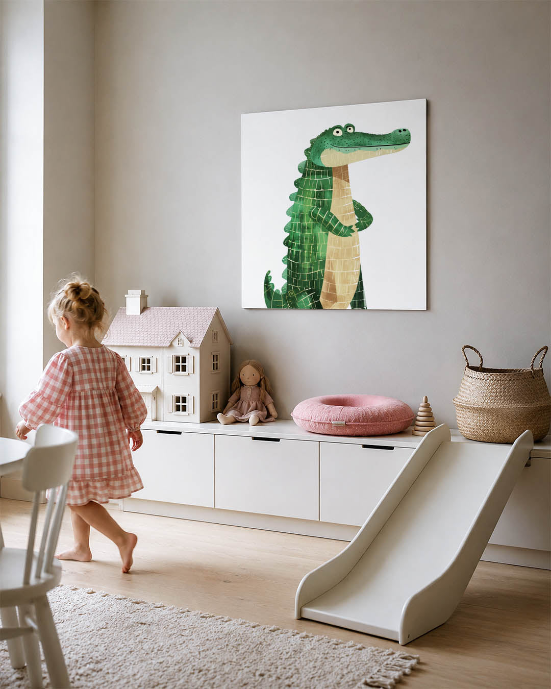 Vrolijke krokodil illustratie Kunstwerk