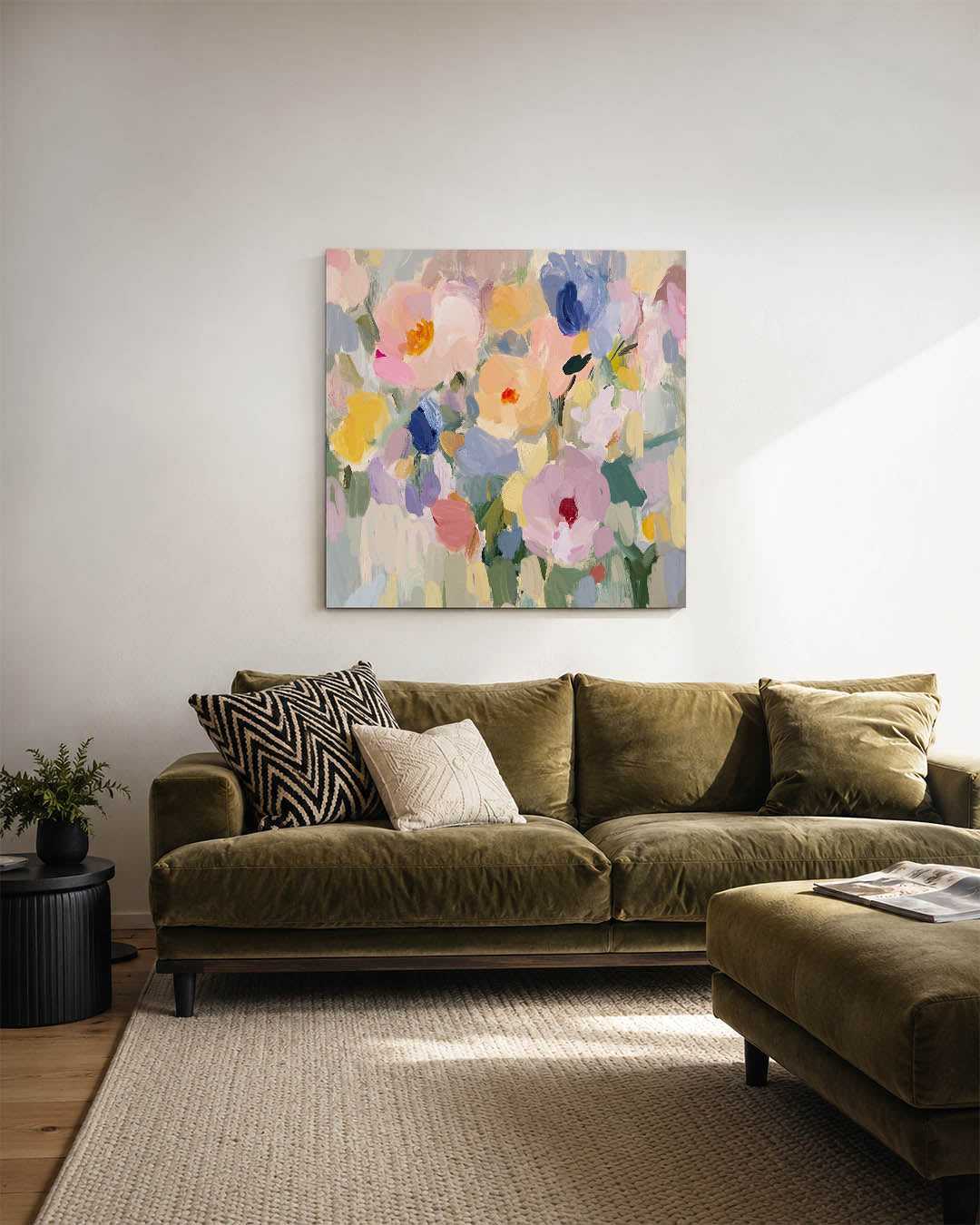 Kleurrijke bloemenvormen Kunstwerk