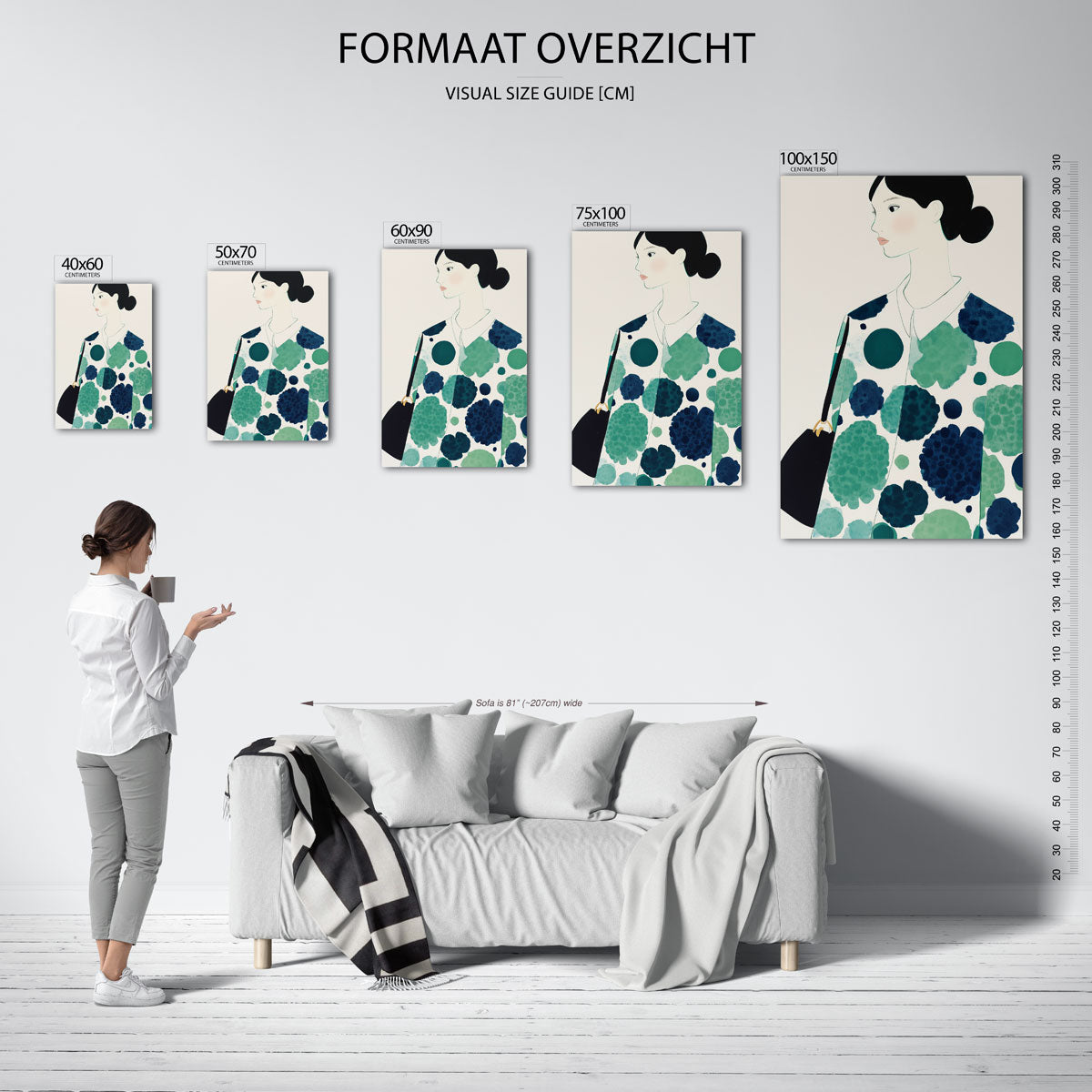 Silhouet met patronen Kunstwerk
