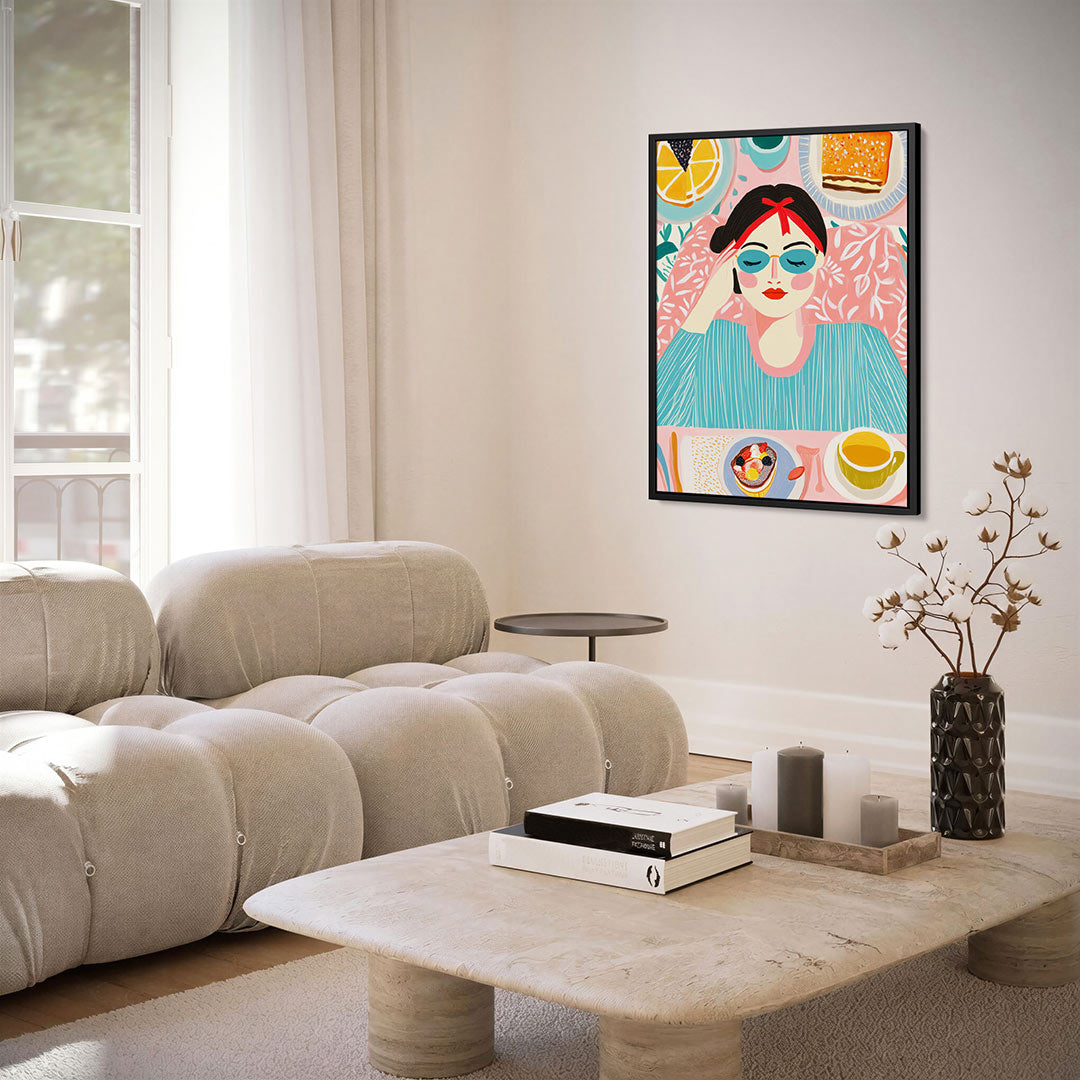 Vrolijke ontbijtscène Kunstwerk
