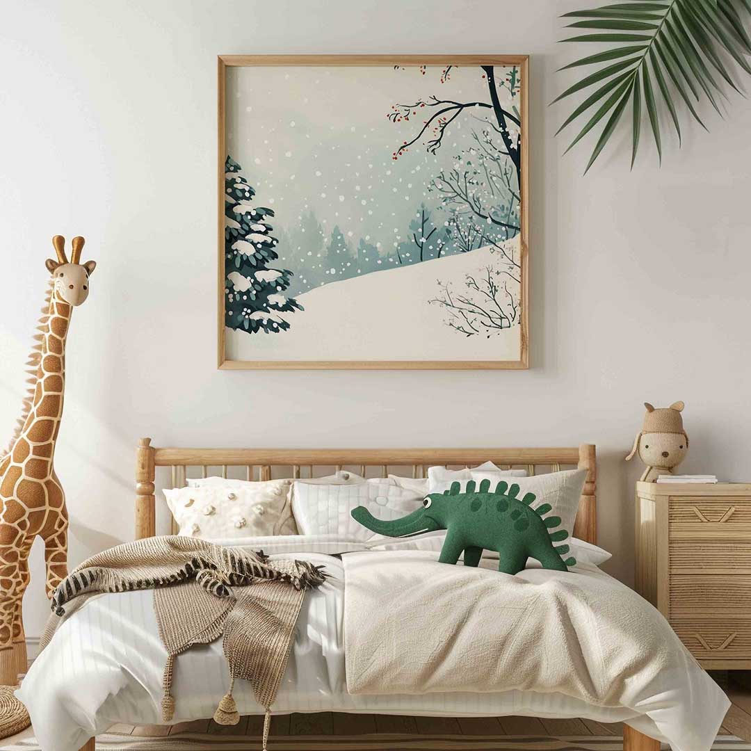 Winterlandschap met sneeuw Poster