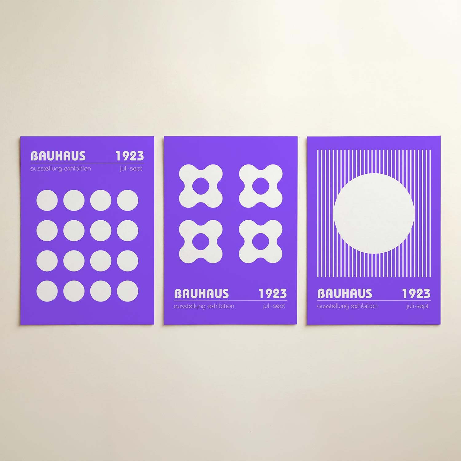 Cirkelritme paars Posterset