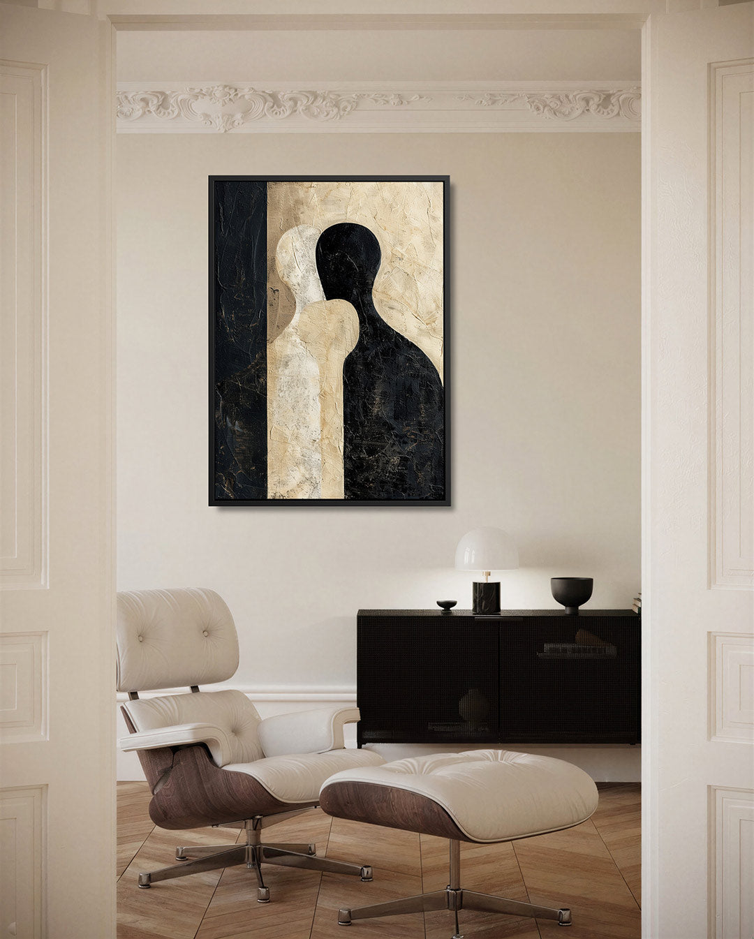Tegenovergestelde silhouetten Kunstwerk