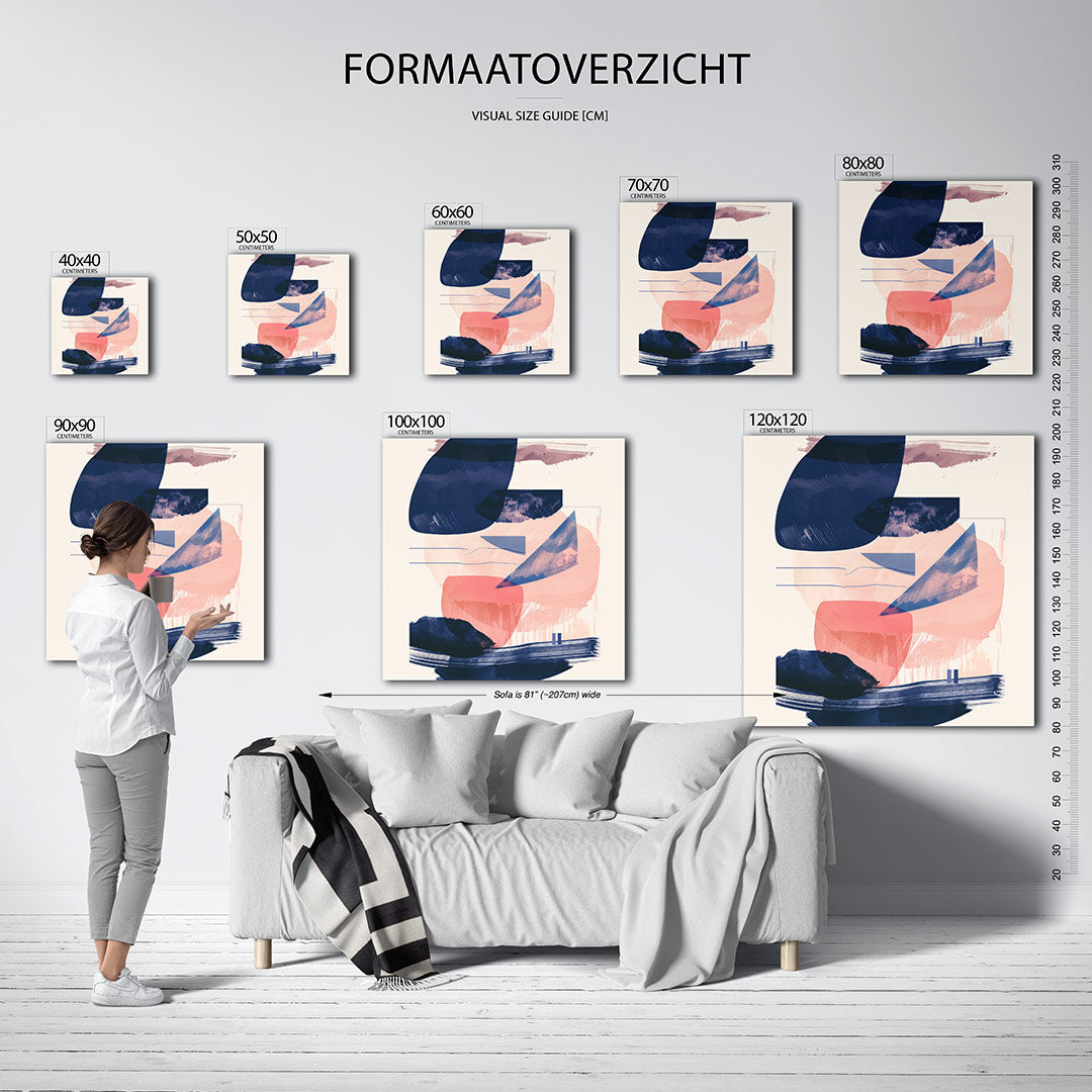 Dynamische vormen compositie Kunstwerk
