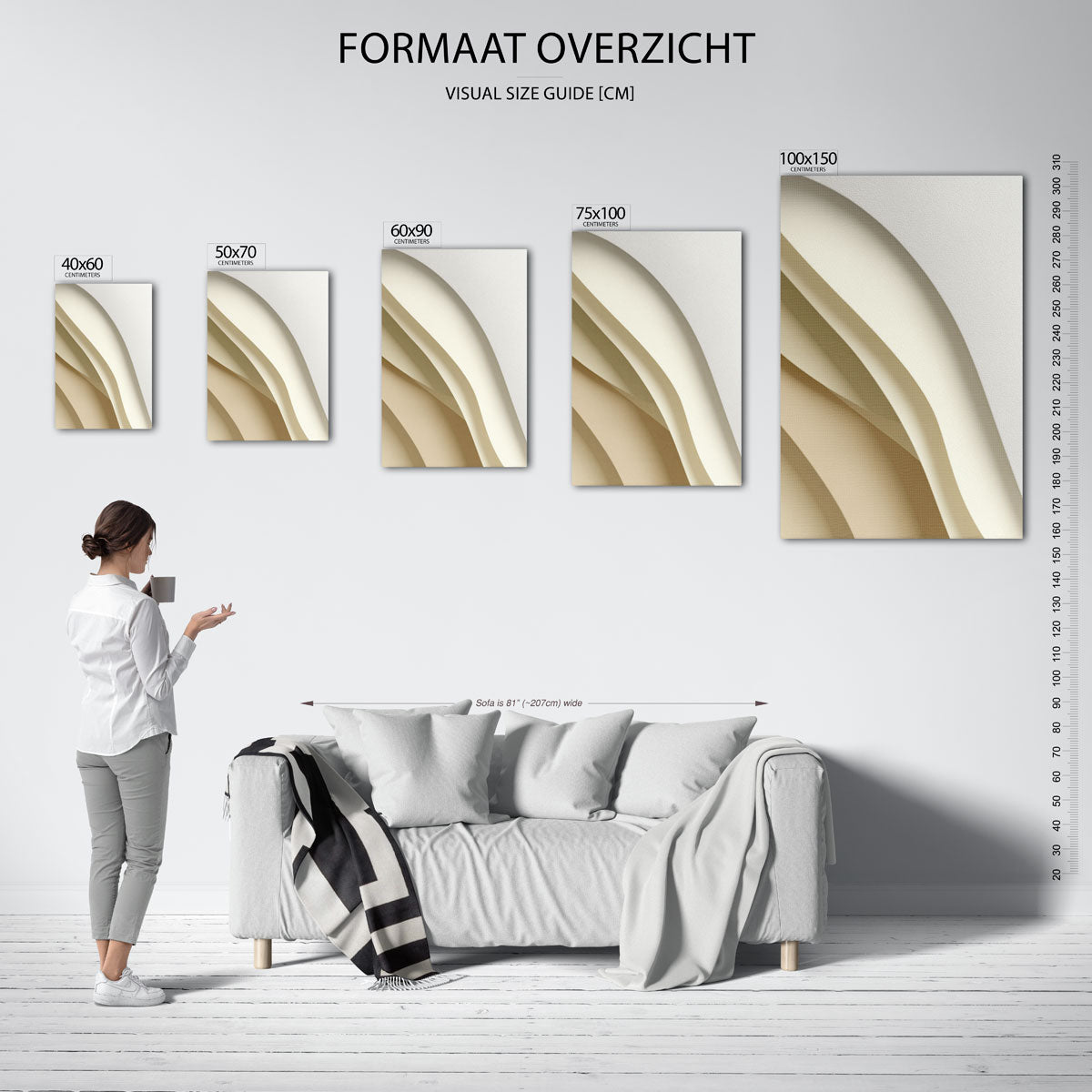 Golvende lijnen compositie Kunstwerk