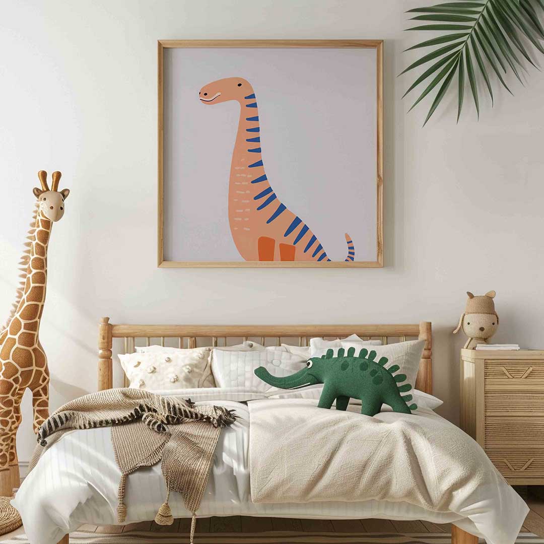 Dinosaurus met blauwe strepen Poster