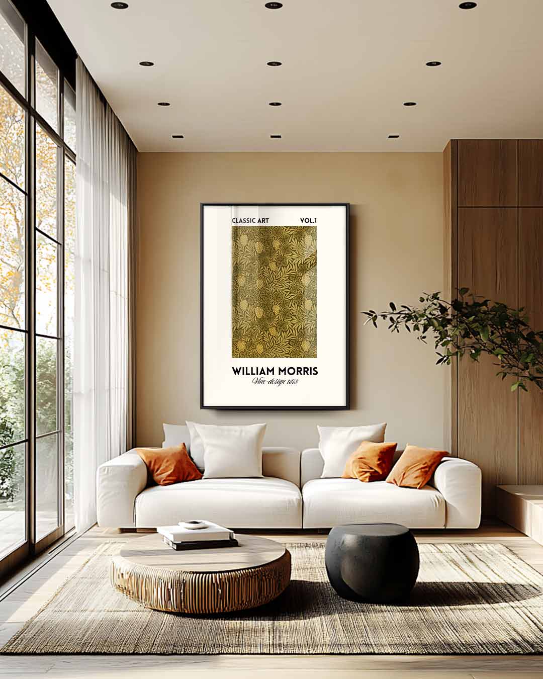 Klassiek Art Print - William Morris Vine Design Kunstwerk-canvas-dibond-plexiglas-wanddecoratie-WallArtistic