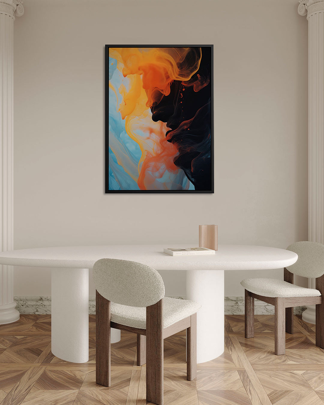 Vloeiende kleurencompositie Kunstwerk