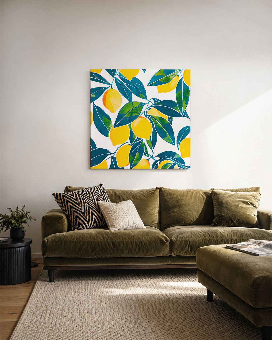 Citrus en bladeren Kunstwerk
