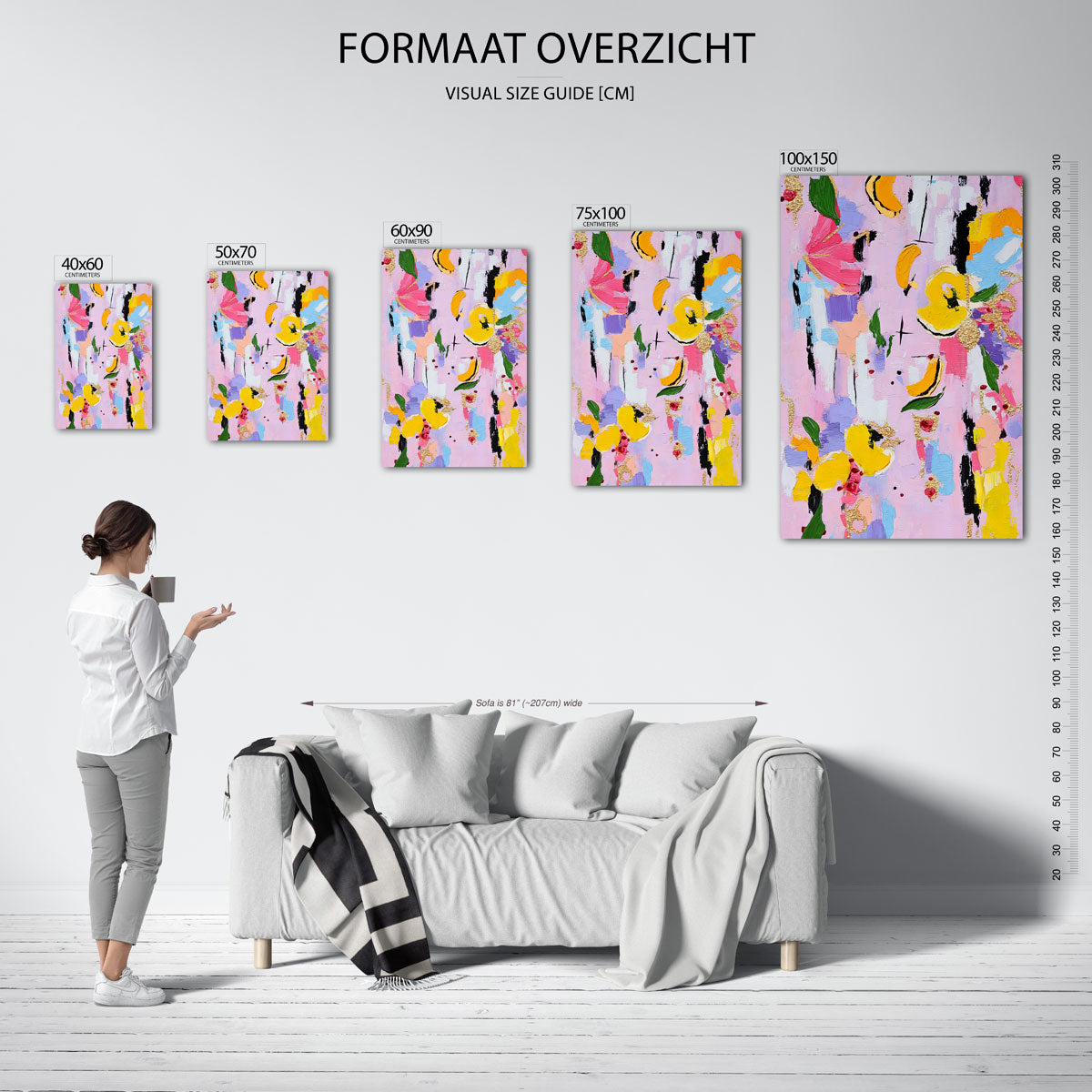 Kleurrijke bloemenvormen Kunstwerk